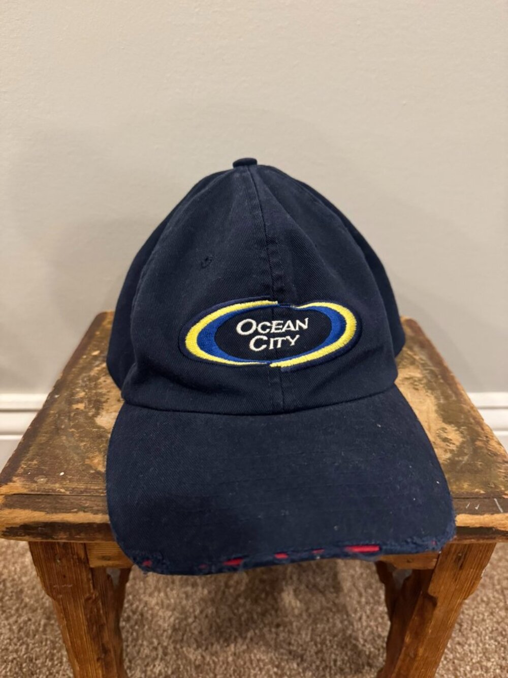 Navy Blue Yellow and White Ocean City Baseball Hat Cap